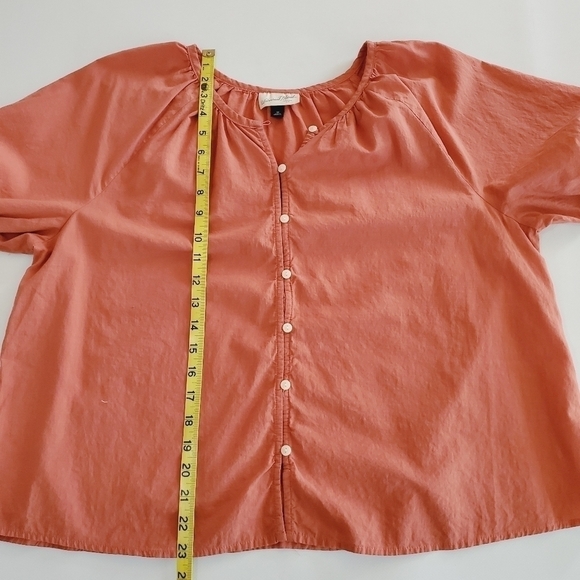 1274 * Universal Thread Button Down Blouse Rust Size M - Picture 7 of 8